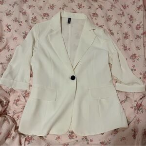 Chic White Women's Blazer
